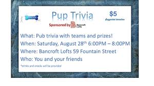 By clicking sign up you are agreeing to. Frambark Hosting Pup Trivia August 28 Framingham Source