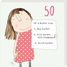 bucket list female 50th birthday card