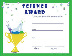 Free Science Certificates Award Certificates Science