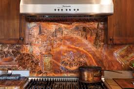 Copper look subway tile for kitchen backsplash and bathroom remodeling projects. Copper Backsplash In The Kitchen Cottage Journal