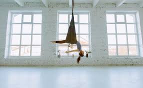 aerial yoga new beginners are learning