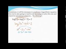Solving Logarithmic Equations That