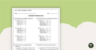 Number Patterns Worksheets For Teachers
