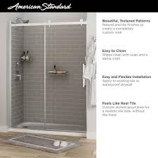 Alcove Shower Wall In Gray Subway Tile