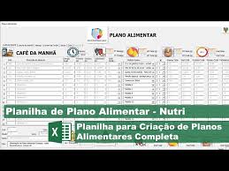 planilha de plano alimentar excel you