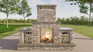Double Sided Outdoor Fireplace Plans