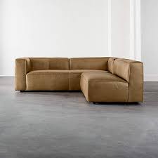 l shaped brown leather sectional sofa