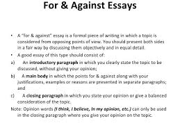 For And Against And Opinion Essays Opinion Essay Good