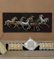 Mdf Wood 7 Horse In Frame Wall Art