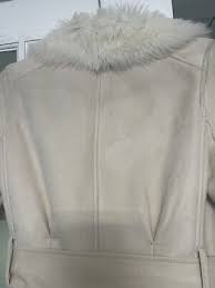 Armani Exchange White Cream Coat Fur