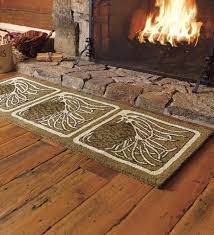 fire resistant wool pine cone rug