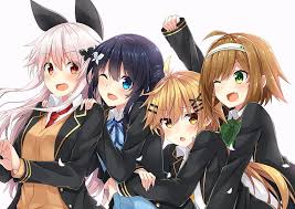 Hello, i'm a french boy who hasn't got any talent in drawing (that's why all the artworks on my tumblr come from pixiv.net) i made this blog to share with you artworks that i really like, i hope. Hd Wallpaper Anime Girls Friends Wink Smiling Happy Bunny Ears Group Of People Wallpaper Flare