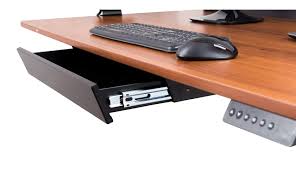 This electric adjustable desk model is made of steel and topped with glass. Office Sliding Under Desk Drawer Storage Organizer For Standing Desk 22 W Holds Up To 15 Lbs Black Buy Online In Bahamas At Bahamas Desertcart Com Productid 41491972
