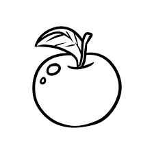 apple cartoon icon fruit outline comic
