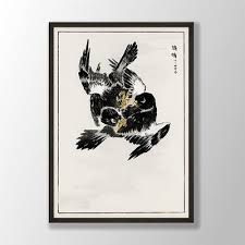 Japanese Bird Print Wall Art Poster