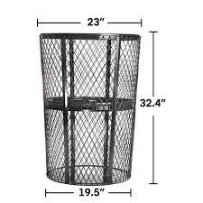 Alpine Industries Outdoor Trash Can 48 Gallon Metal Mesh 473 48 Blk