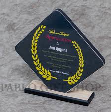 wooden award plaque pablo gift
