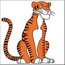 clip art cartoon tiger color i