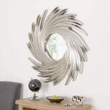 Swirl Twister Round Framed Wall Mirror