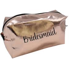 rose gold cosmetic bag bridesmaid