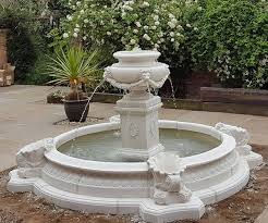 Lion Urn Fountain With Small Neapolitan