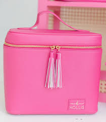 hot pink lux travel case with brush