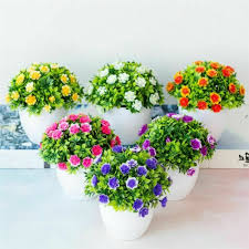 Artificial Flowers With Pot Fake Flower