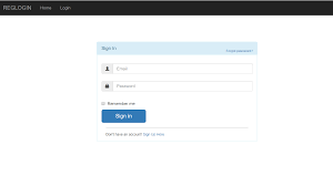 registration and login using bootstrap