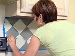 how to paint a faux tile backsplash