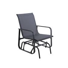 Black Steel Outdoor Glider Chair