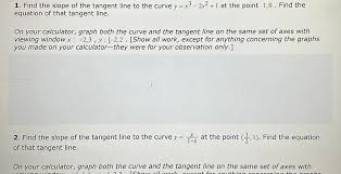 Tangent Line To The Curve Y