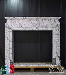 Rare Italian Calacatta Marble Fireplace