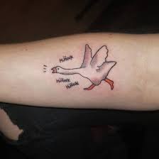 Untitled goose game tattoo by Joey Devoe -Devoetion Ink Dartmouth. : r/ tattoos
