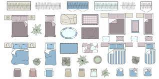 set of colored furniture elements for