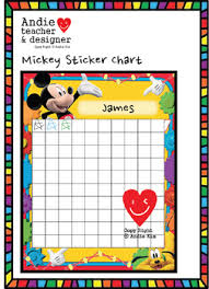 Reward Sticker Chart Mickey Minions Inspired Homework Chart Attendance Chart