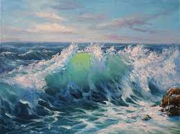 Wave Oil Painting Seascape Original Art