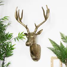 Large Gold Wall Mounted Deer Head