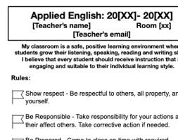 Applied Resource English Syllabus Template By Megan Spinn Tpt