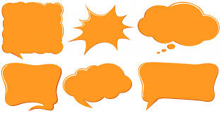 Speech Bubble Templates In Orange Color Vector Free Download
