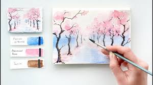 7 easy watercolor spring tree painting