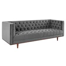 Regis Contemporary Sofa In Gray Fabric