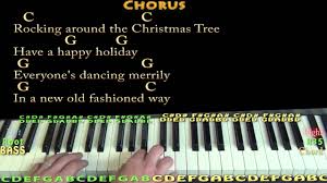 Rocking Around The Christmas Tree Piano Cover Lesson In C With Chords Lyrics