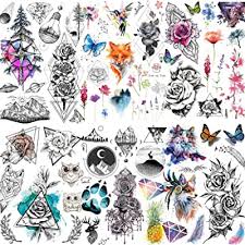 This effect is intended to mimic the characteristics of a classic watercolor painting, which is where the style gets its name. Buy Yezunir 6 Sheets Watercolor Flower Temporary Tattoos For Women Girls Small Lavender Sweetpea Diamond Glitter Face Fake Tattoos Temporary Women Rose Floral Geometric Butterfly Feather Birds Tatoos Set Online In Turkey
