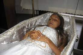 Everyone is already in their caskets, ready for launch. Martina In Her Open Casket Dead Bride Funeral Post Mortem