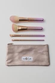 moda 5 piece rosé complete makeup brush