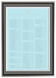Robin Egg Blue And White Monogram Seating Chart Table