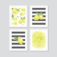 Lemon Art Prints Fruit Wall Art Kitchen