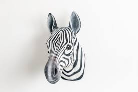 Faux Taxidermy Zebra Head Animal