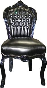 Unfollow leather dining room chairs to stop getting updates on your ebay feed. Baroque Dining Room Chair Black Black Leather Look Bling Bling