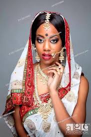 traditional clothing with bridal makeup